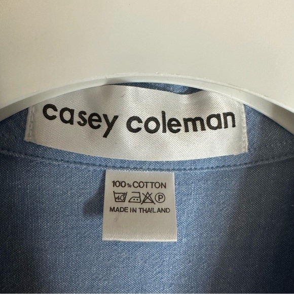 Casey Coleman Women XL Cabincore Button Shirt Embroidered Forrest Animals Denim - Picture 4 of 7